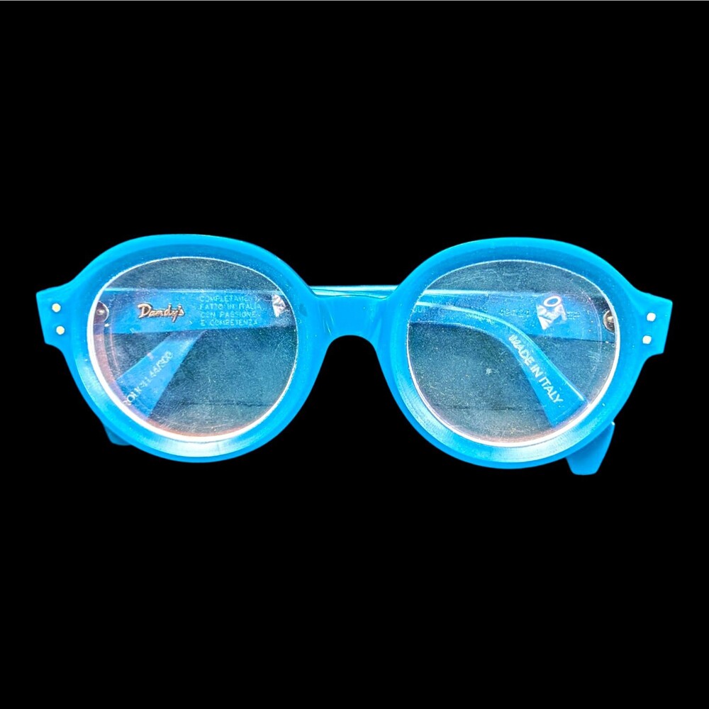 Dandy's Rough Ares OT8 Blue Round Full Rim Plastic Eyeglass 49-24 *Frame Only
